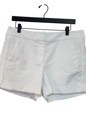 Loft White Tuxedo Style white Dress Shorts Womens size 6 / 4" inseam NWT
